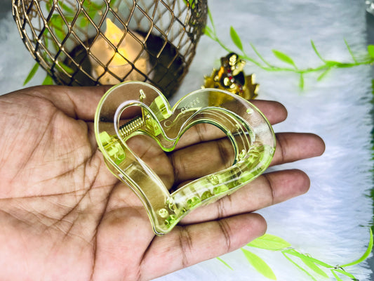 Blendora Transparent Heart Hair Claw Clip – Premium Acrylic | Strong Grip Cute Hair Clutcher for Women & Girls