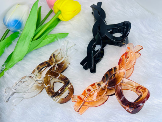 🌸Blendora dual Matte & Glossy Braided Hair Claw – Large | Strong Grip Statement Claw for Women & Girls