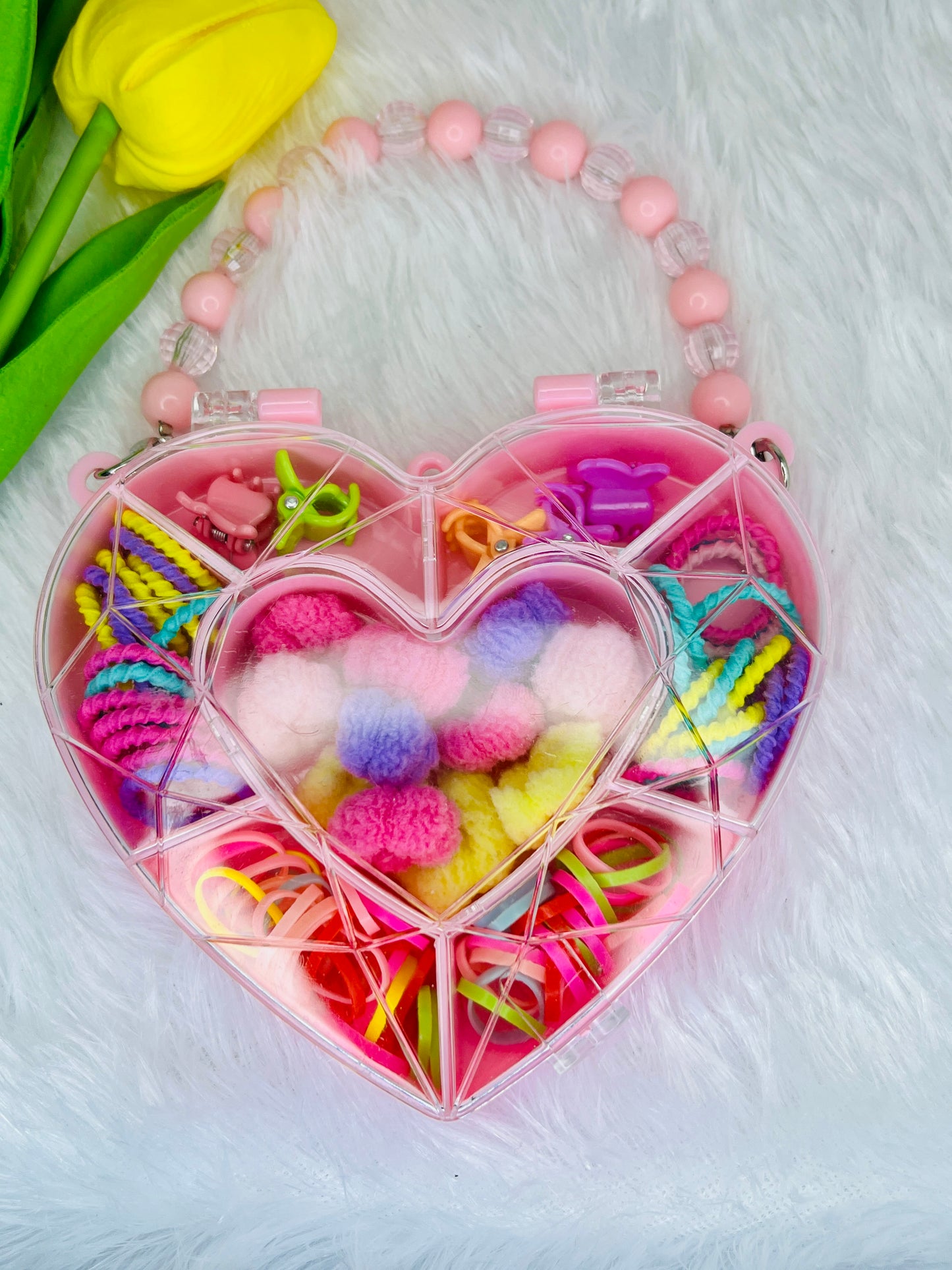 🎀Blendora Box of Bands & Mini Hair Claws | Colorful Elastic Bands & Mini Claw Clip Combo for kids,Girls & Women