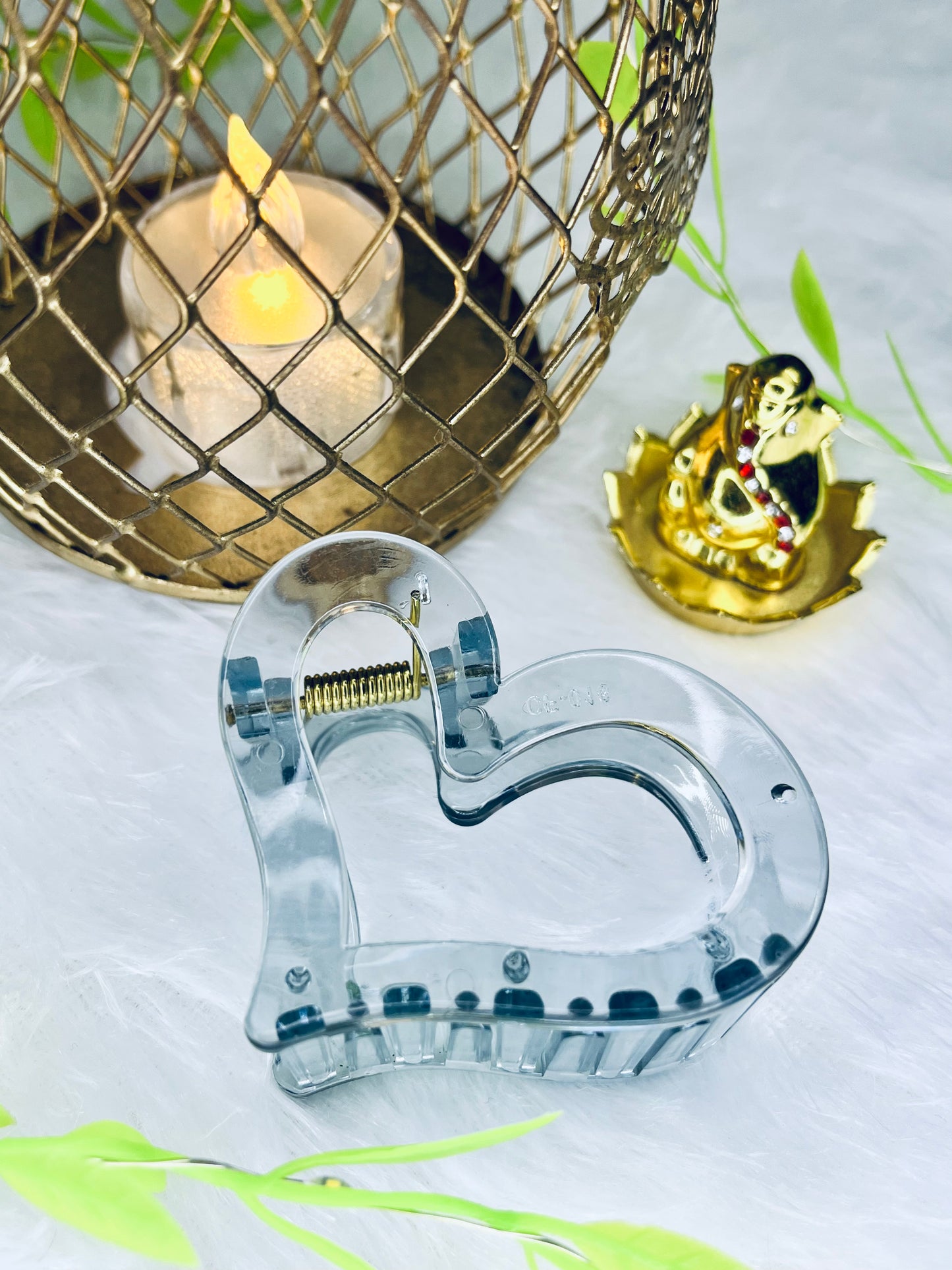 Blendora Transparent Heart Hair Claw Clip – Premium Acrylic | Strong Grip Cute Hair Clutcher for Women & Girls