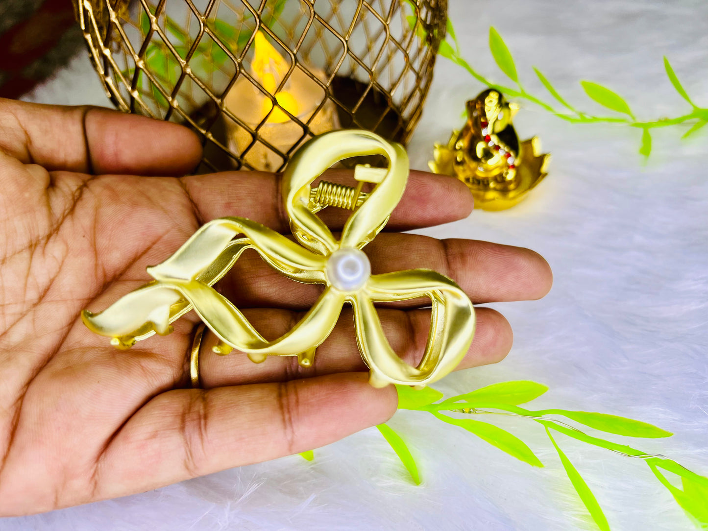 🌟 Blendora Modern Coffee Hair Clutcher – Premium Metal Finish | Strong Grip Hair Claw for Women & Girls