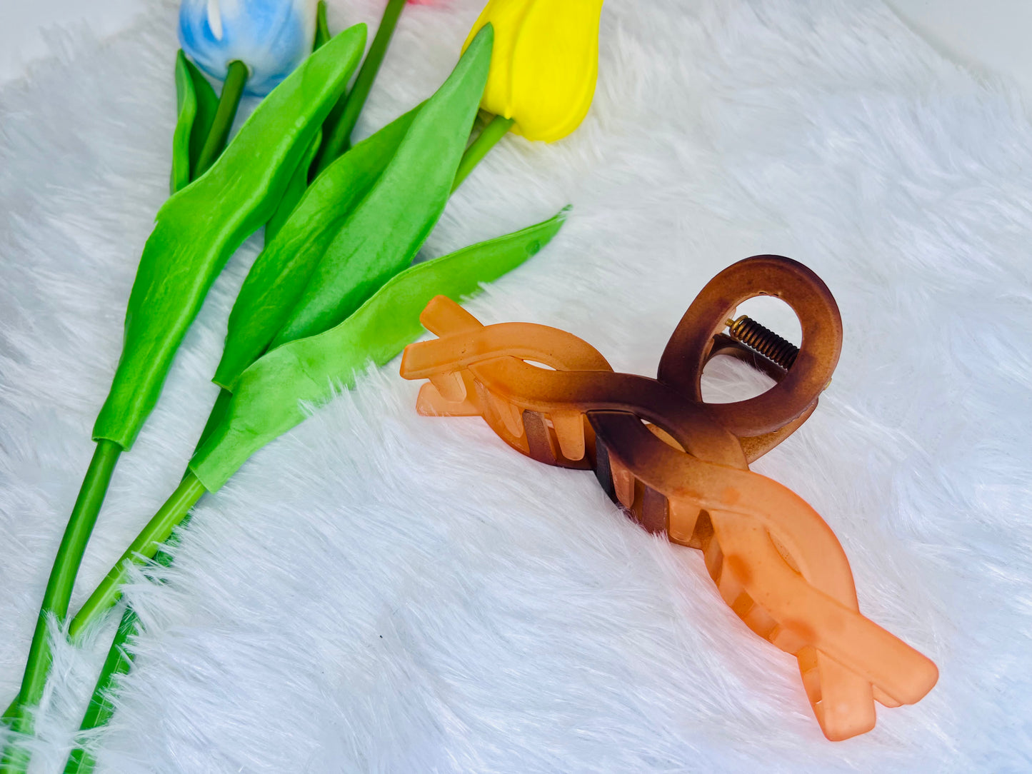 🌸Blendora dual Matte & Glossy Braided Hair Claw – Large | Strong Grip Statement Claw for Women & Girls