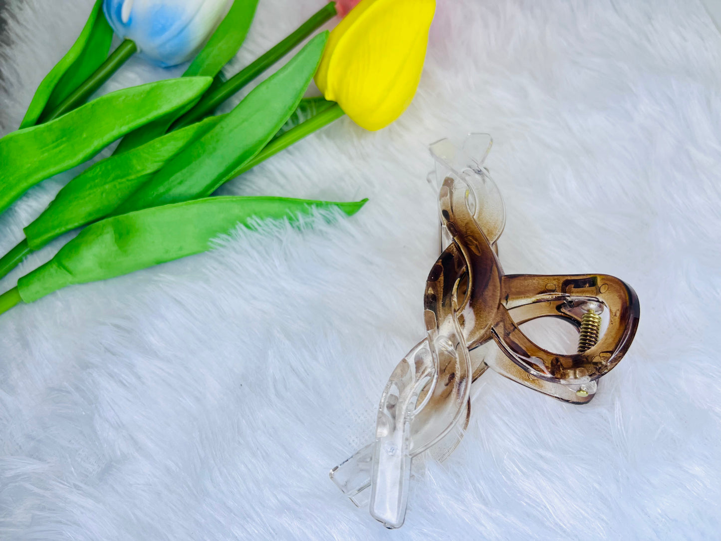 🌸Blendora dual Matte & Glossy Braided Hair Claw – Large | Strong Grip Statement Claw for Women & Girls