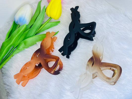 🌸Blendora dual Matte & Glossy Braided Hair Claw – Large | Strong Grip Statement Claw for Women & Girls