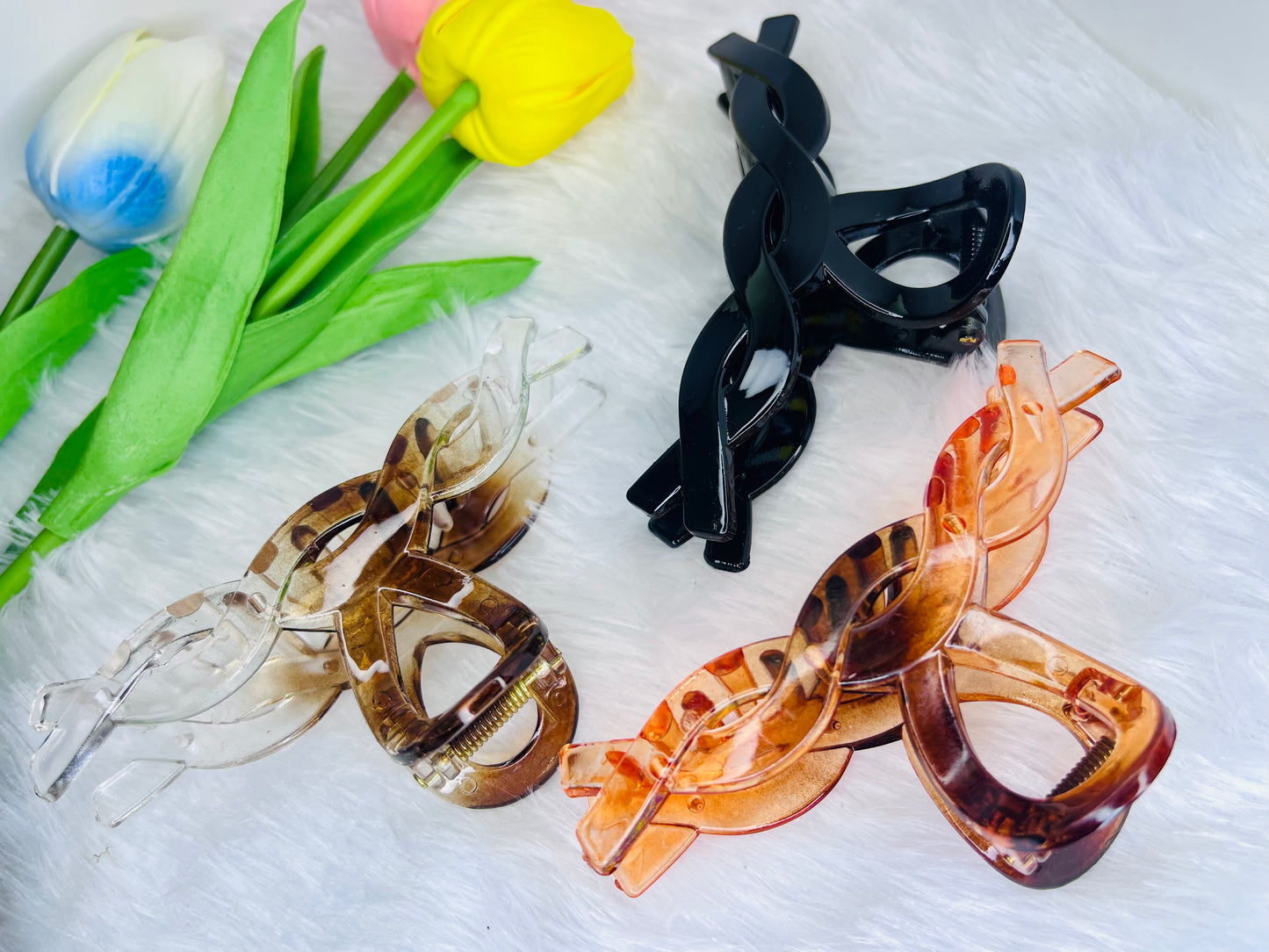 🌸Blendora dual Matte & Glossy Braided Hair Claw – Large | Strong Grip Statement Claw for Women & Girls