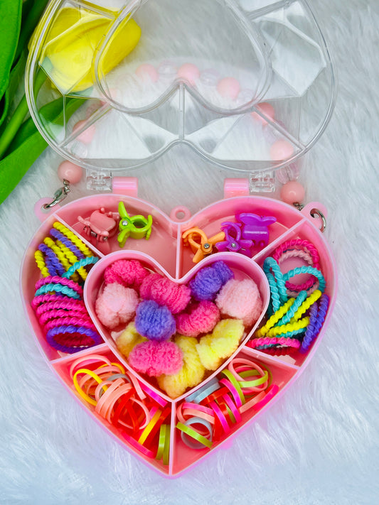 🎀Blendora Box of Bands & Mini Hair Claws | Colorful Elastic Bands & Mini Claw Clip Combo for kids,Girls & Women