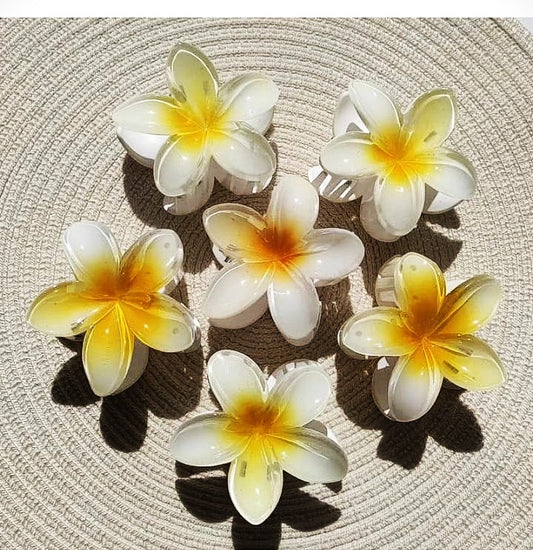 Blendora Glossy Lily Hair Claw – Large | Strong Grip Floral Claw Clip for Women & Girls